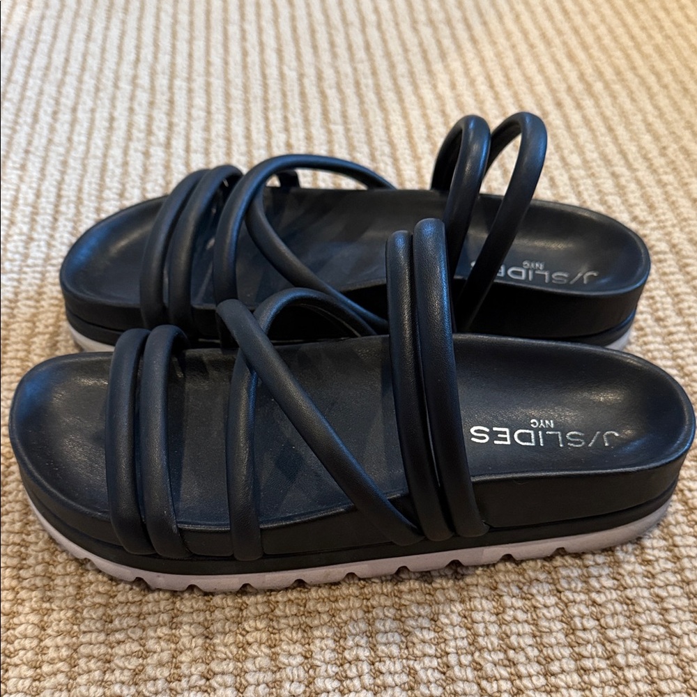 J/SLIDES Black Multi-Strap Sandals - Picture 3 of 5